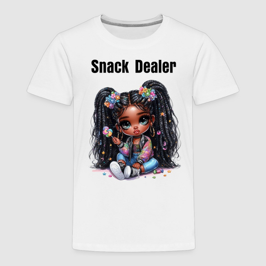 African American Toddler Girls Snack Dealer Short Sleeve T-Shirt NicholesGifts