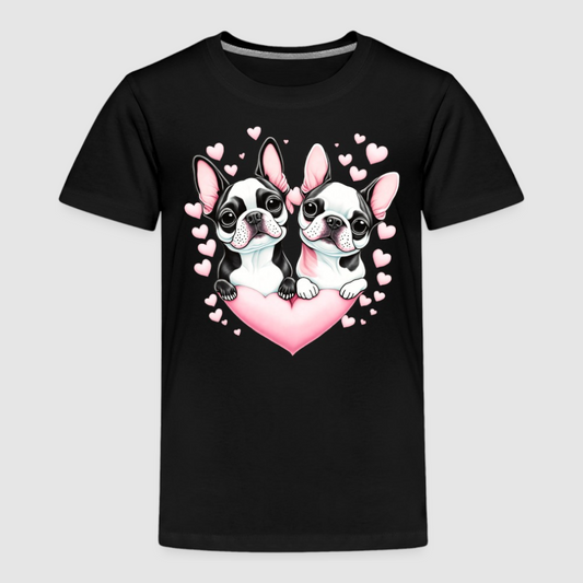 Toddler Girls Pugs and Hearts Short Sleeve T-Shirt NicholesGifts