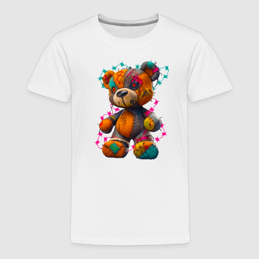 Toddler Boys Orange Multicolored Teddy Bear Crewneck Short Sleeve T-Shirt NicholesGifts