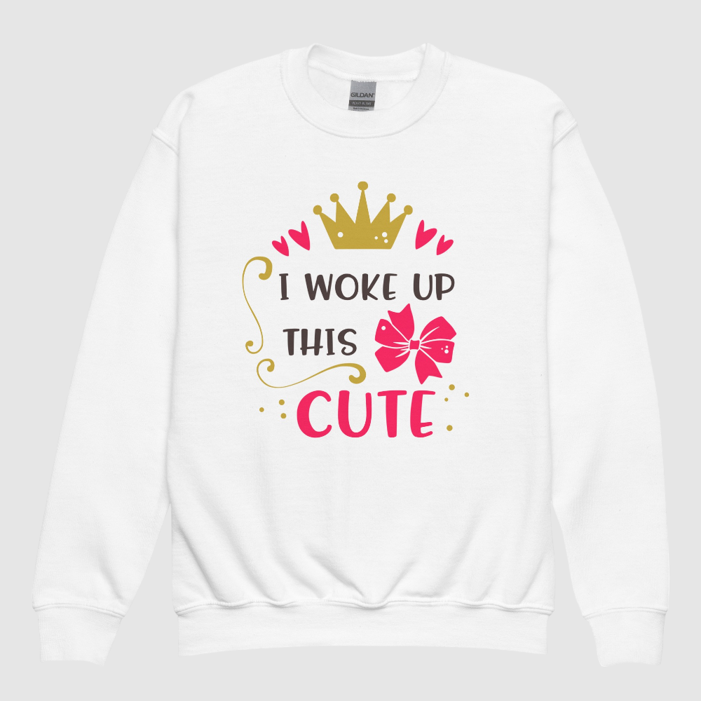 Toddler Girls I Woke Up This Cute Long Sleeve Crewneck Sweatshirt NicholesGifts