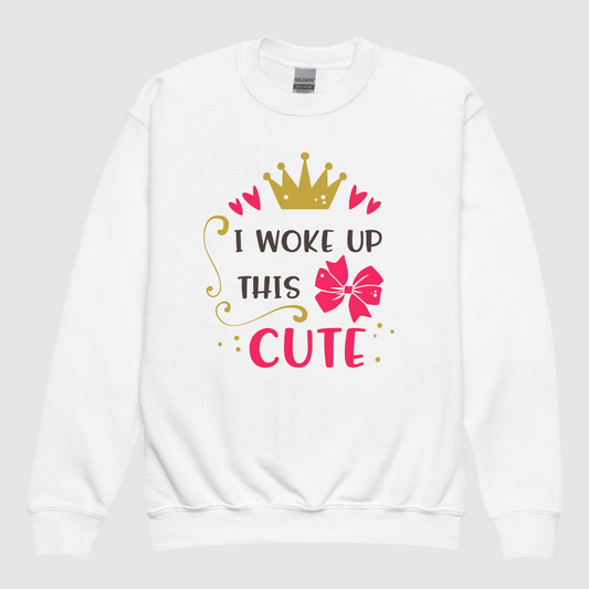 Toddler Girls I Woke Up This Cute Long Sleeve Crewneck Sweatshirt NicholesGifts