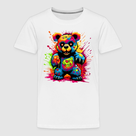 Toddler Boys Multicolored Color Splash Teddy Bear Crewneck Short Sleeve T-Shirt NicholesGifts