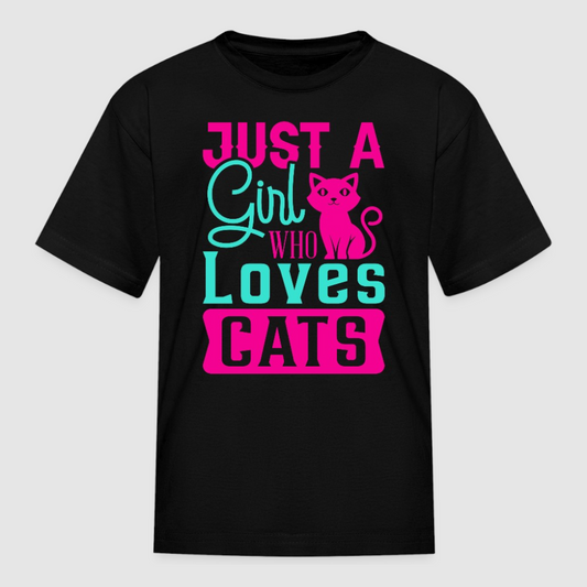 Girls Just A Girl Who Love Cats Short Sleeve T-Shirt NicholesGifts