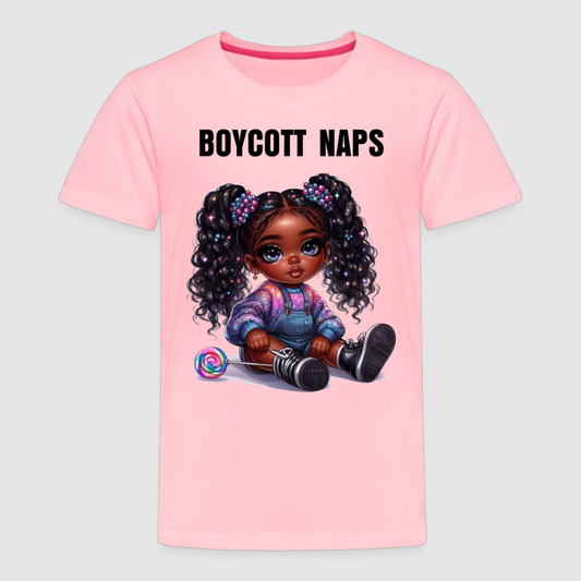 African American Toddler Girls Boycott Naps Short Sleeve T-Shirt NicholesGifts