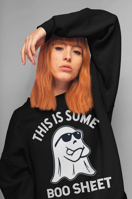 Women This is Some Boo Sheet Spirit Of Halloween Crewneck Sweatshirt