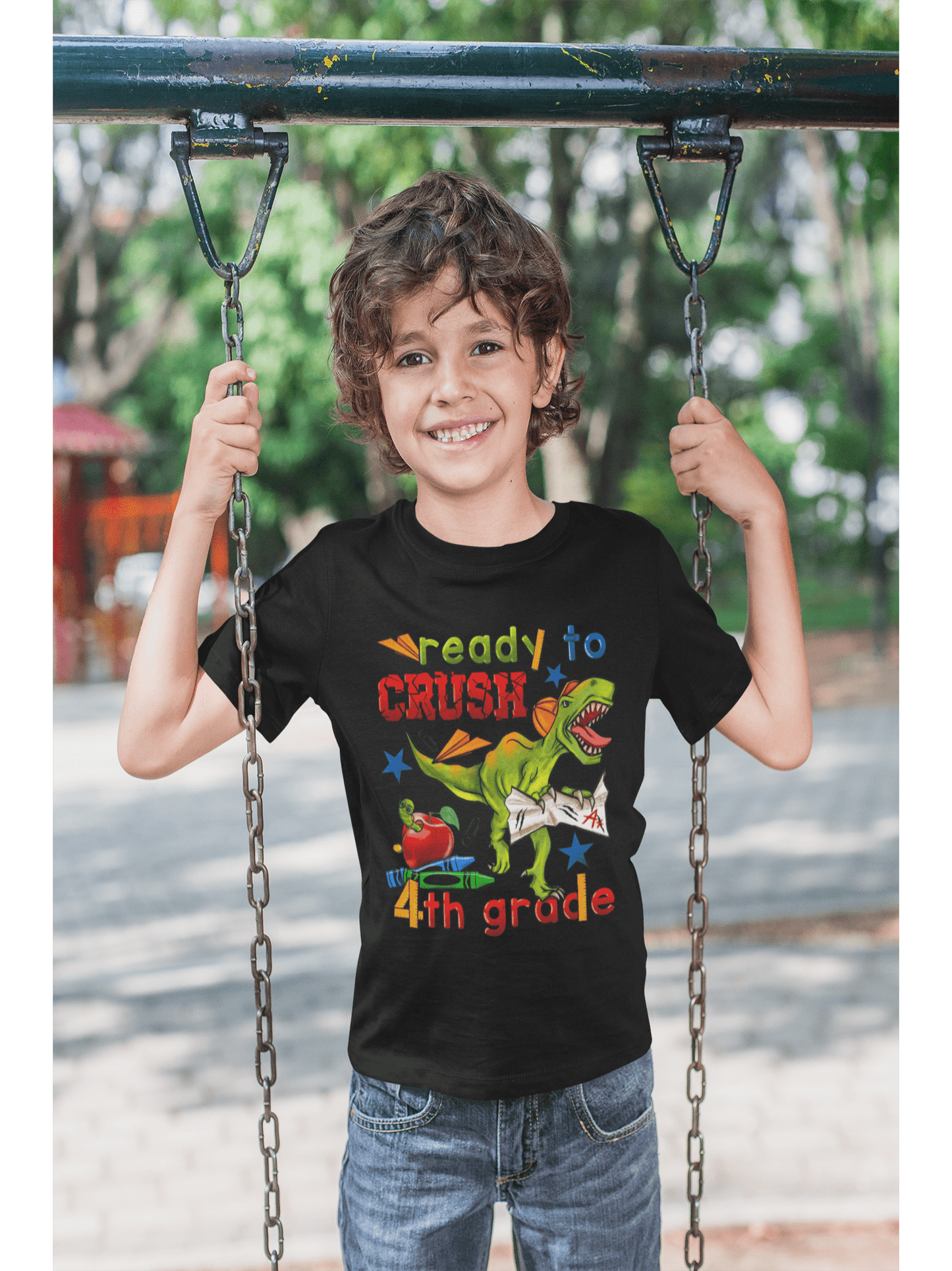 Boys Ready To Crush Fourth Grade Short Sleeve Tee Shirts for Back To School nicholesgifts