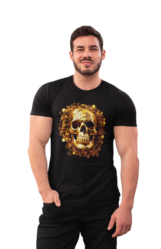 Men Skull Money Classic Short Sleeve T-Shirt nicholesgifts