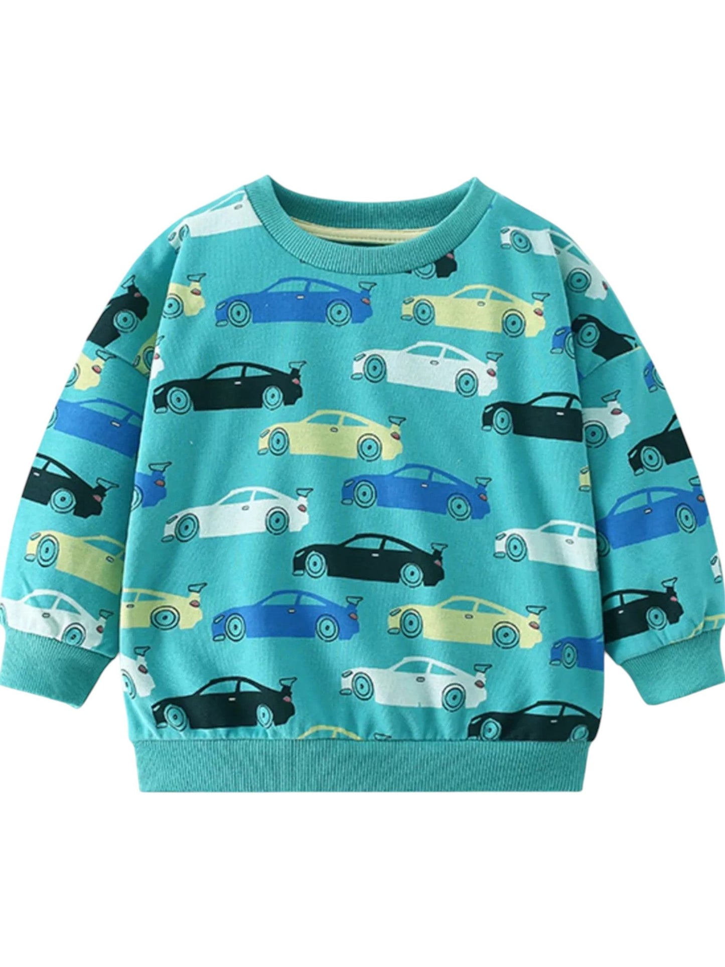 Toddler Boys Car Print Crew Neck Sweatshirt NicholesGifts