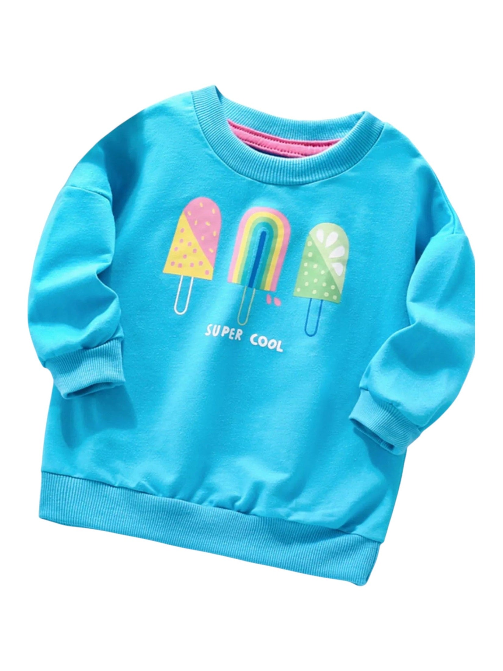 Toddler Girls Ice Cream Graphic Round Neck Sweatshirt NicholesGifts