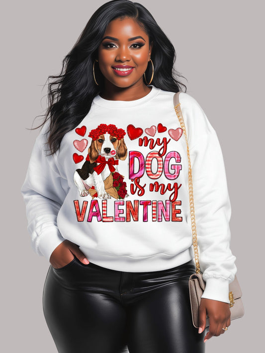 Women My Dog Is My Valentine Crewneck Valentine's Day Sweatshirt nicholesgifts
