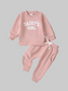 Baby and Toddler Girls Letter Graphic Sweatshirt and Pants Set nicholesgifts