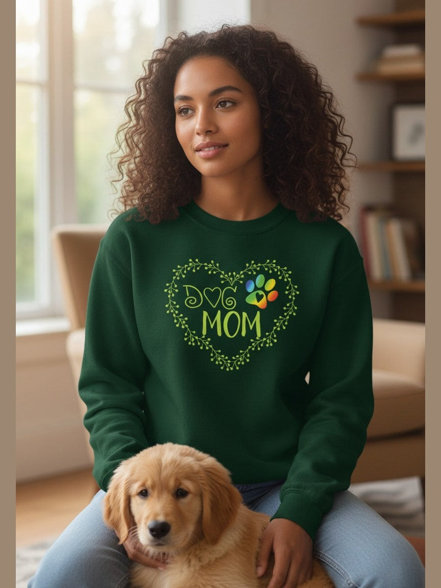 Women Dog Mom Crewneck Sweatshirt NicholesGifts