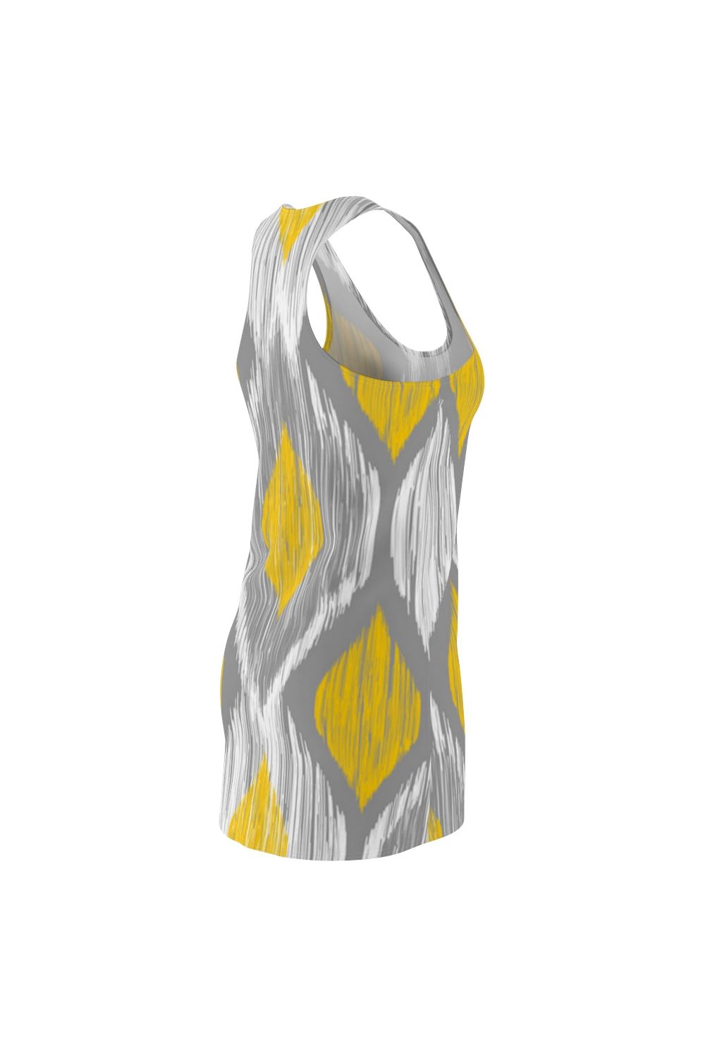 Women's Gray and Yellow Racerback Dress