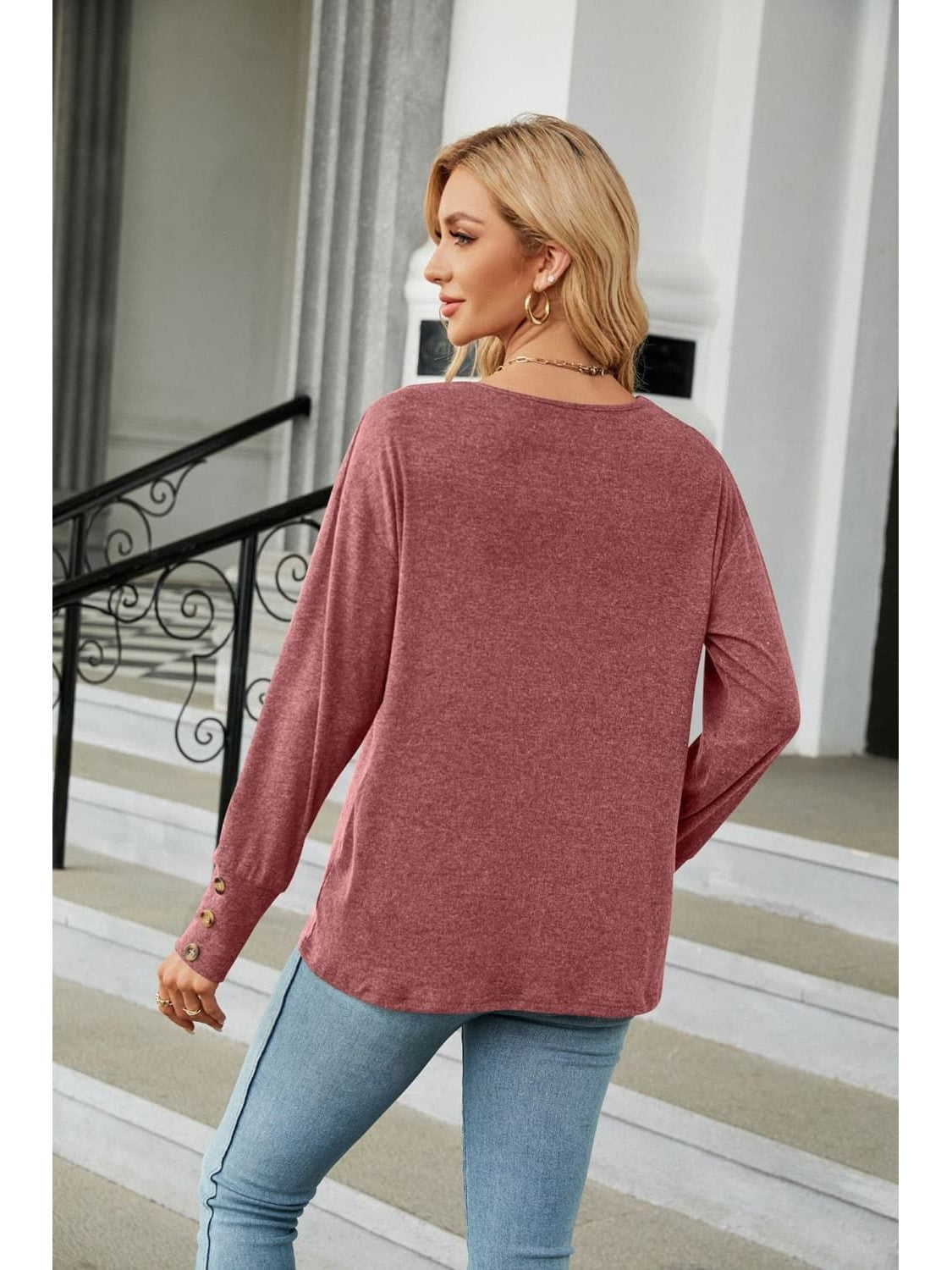 Women V-Neck Long Sleeve T-Shirt nicholesgifts