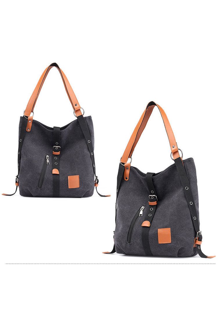 Women Multifunctional triple bucket oblique backpack nicholesgifts