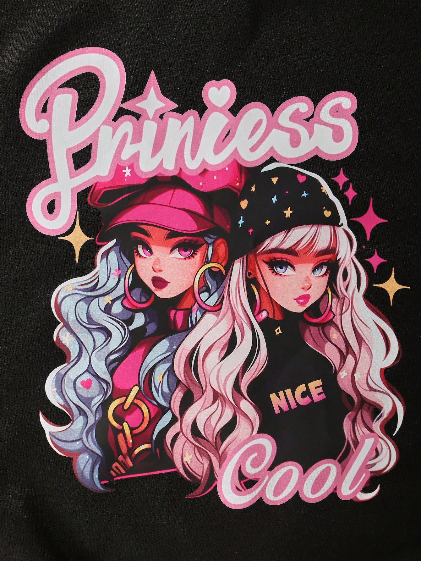 Girls Princess Graphic Pullover Sweatshirt