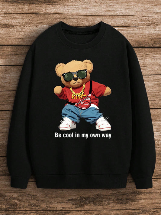 Boys Be Cool In My Own Way Cartoon  Sweatshirt