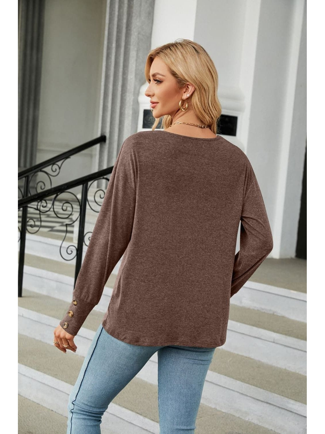 Women V-Neck Long Sleeve T-Shirt nicholesgifts