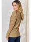 Basic Full Size Ribbed Mock Neck Puff Sleeve T-Shirt nicholesgifts