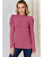 Basic Full Size Ribbed Mock Neck Puff Sleeve T-Shirt nicholesgifts