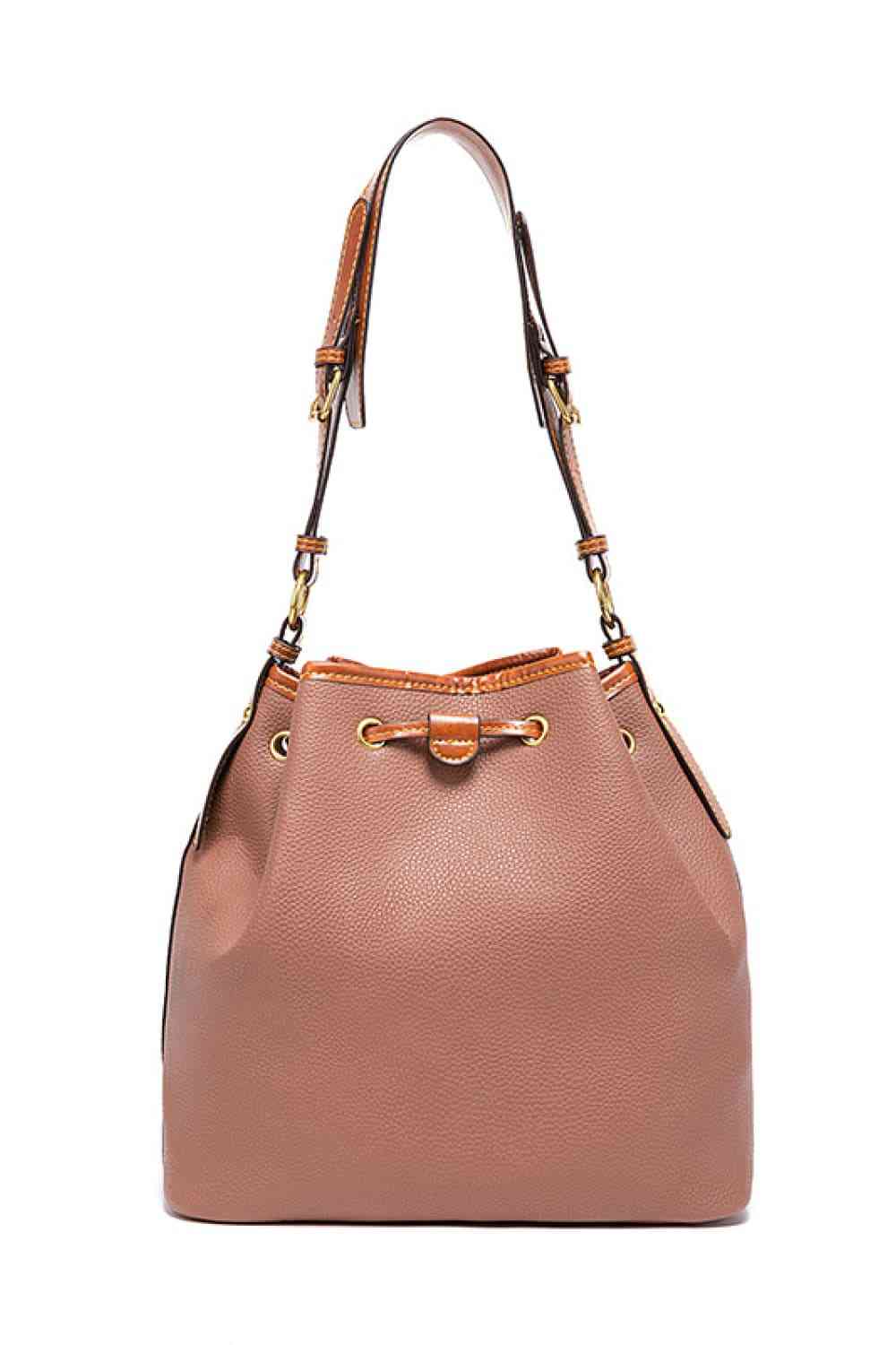 Women PU Drawstring Bucket Bag nicholesgifts