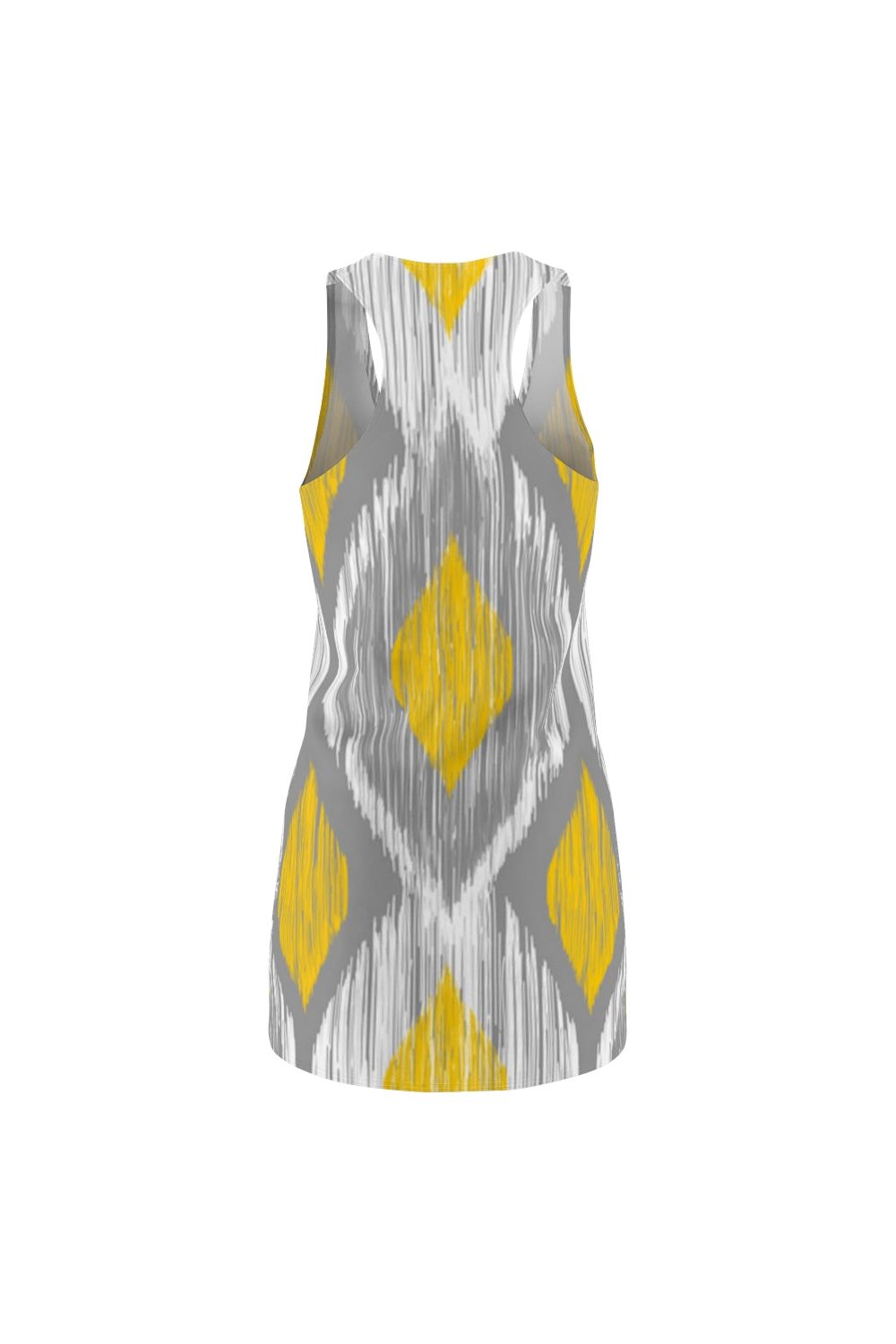 Women's Gray and Yellow Racerback Dress