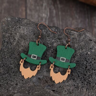 Wooden Hat Shape Dangle Earrings nicholesgifts