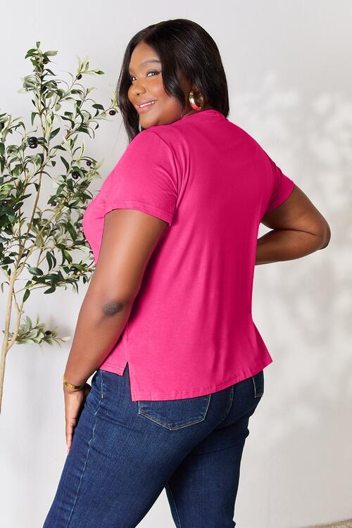 Women Basic Full Size Round Neck Short Sleeve T-Shirt