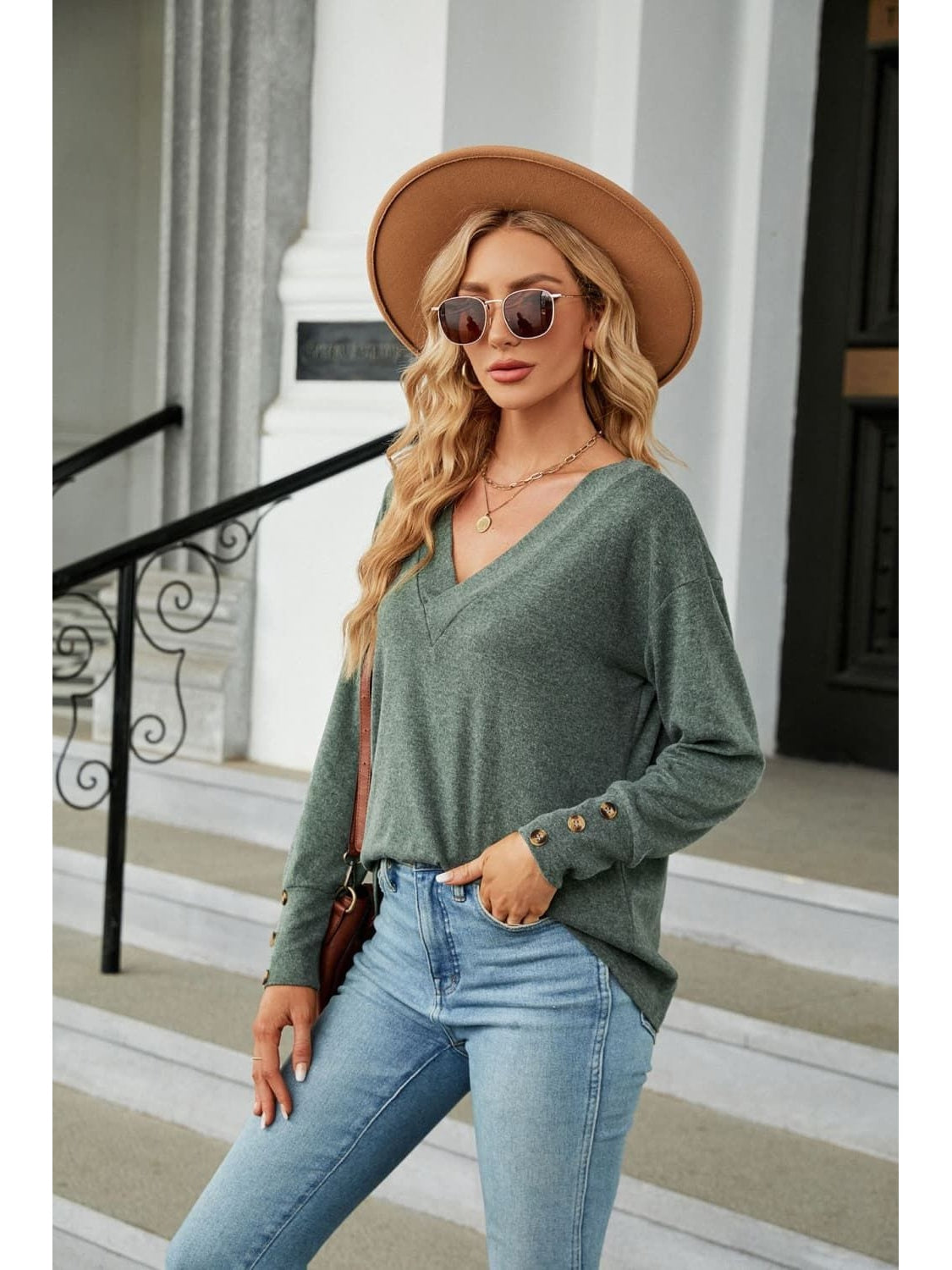 Women V-Neck Long Sleeve T-Shirt nicholesgifts