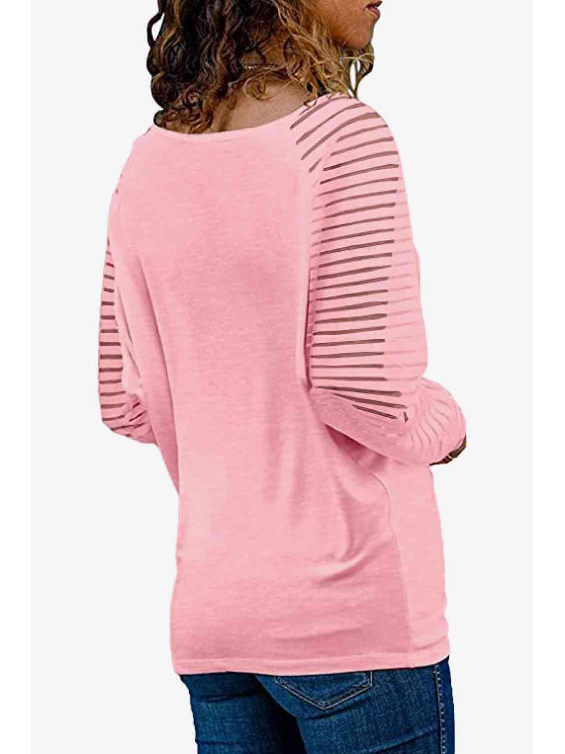 Women V-Neck Long Raglan Sleeve Top nicholesgifts