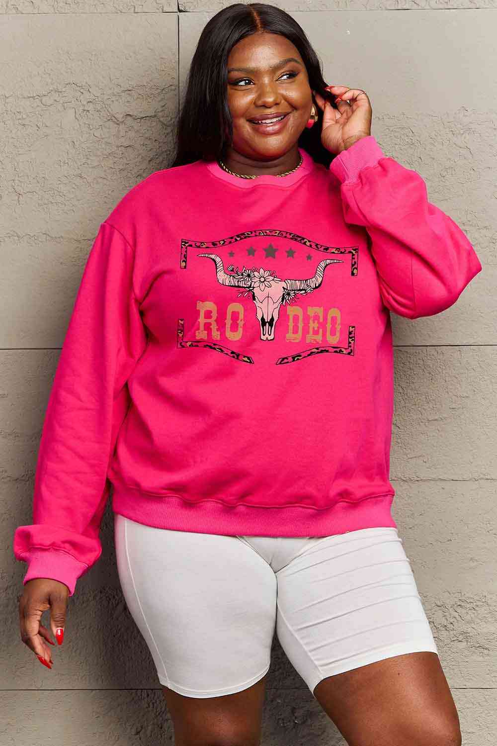 Simply Love Simply Love Full Size Round Neck Dropped Shoulder Rodeo Graphic Sweatshirt