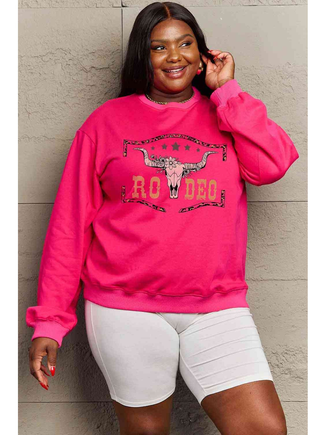 Simply Love Simply Love Full Size Round Neck Dropped Shoulder Rodeo Graphic Sweatshirt nicholesgifts