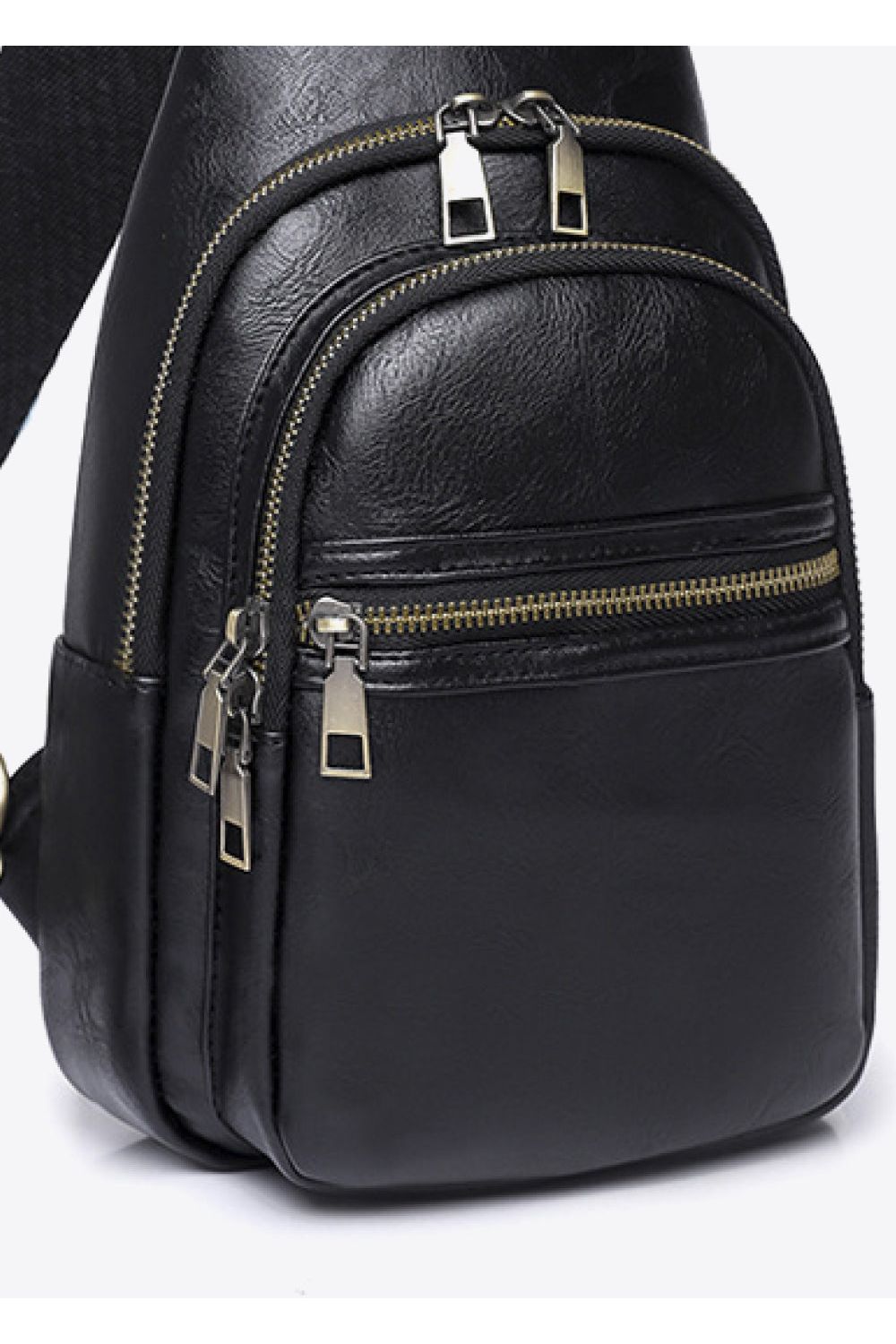 Women Adored It's Your Time PU Leather Black Sling Bag