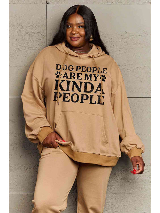NicholesGifts Women Simply Love Full Size Dog Paw Slogan Graphic Hoodie