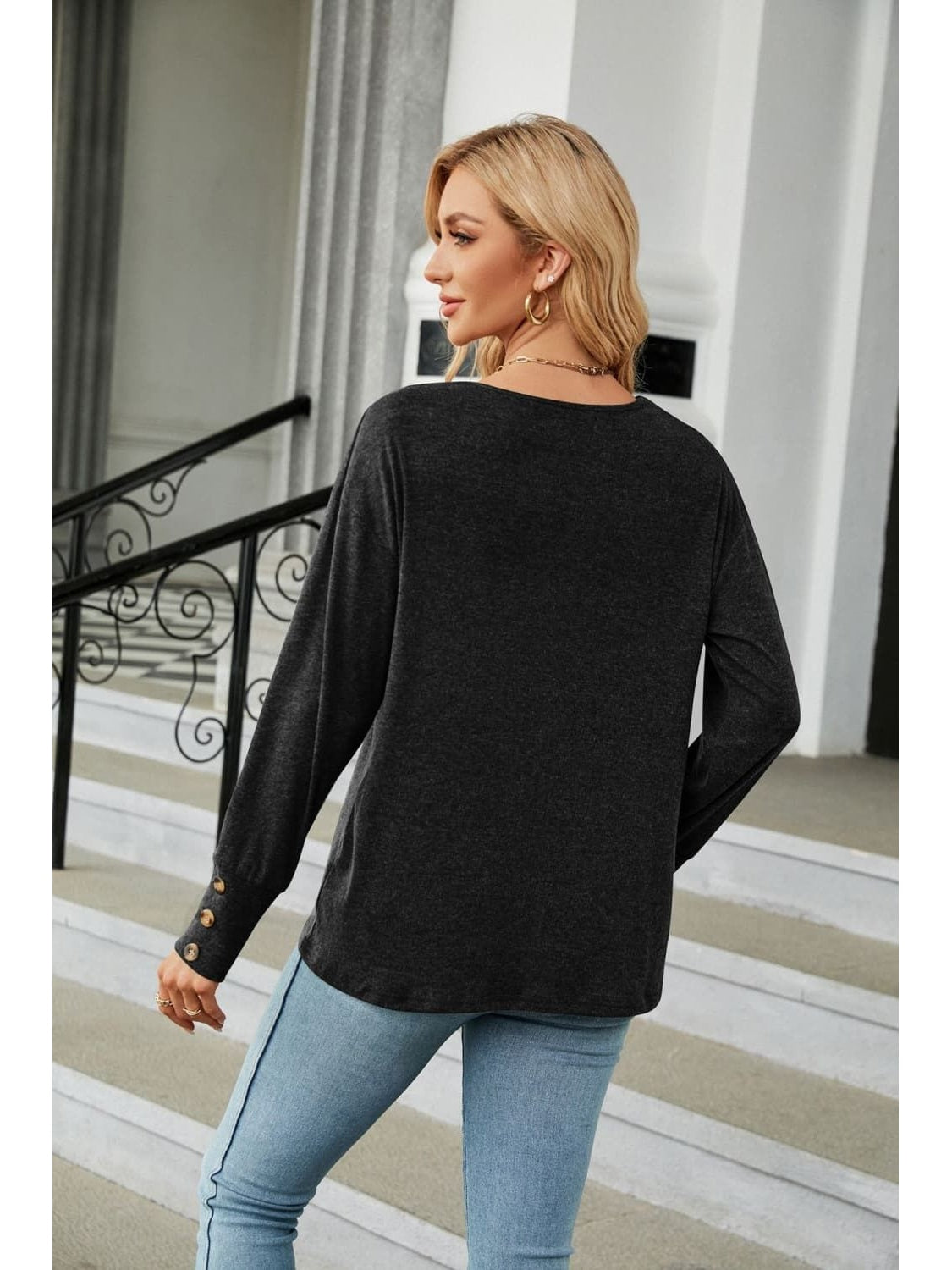 Women V-Neck Long Sleeve T-Shirt nicholesgifts