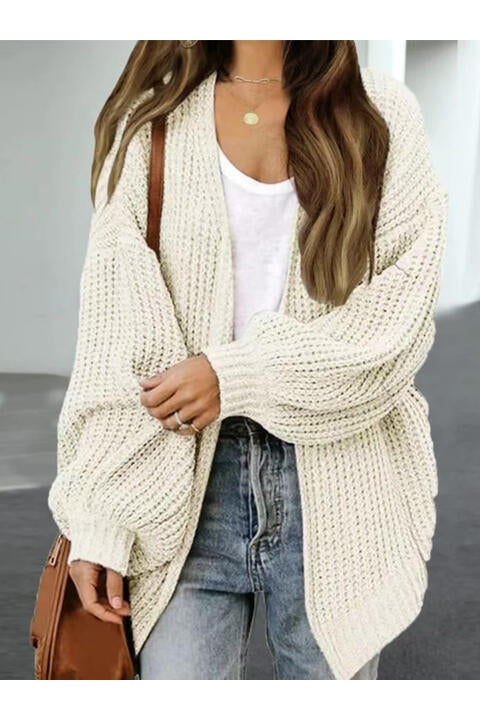 Women Drop Shoulder Balloon Sleeve Cardigan nicholesgifts