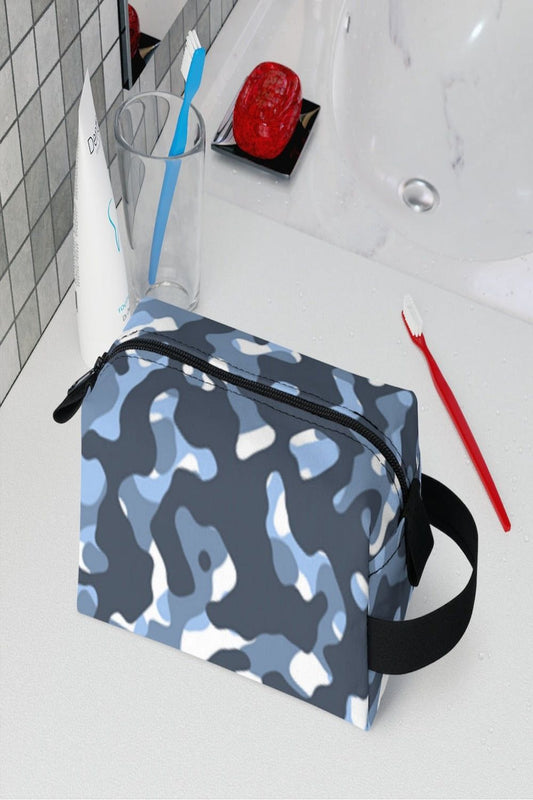 Unisex Blue Camouflage Toiletry Bag - NicholesGifts.online