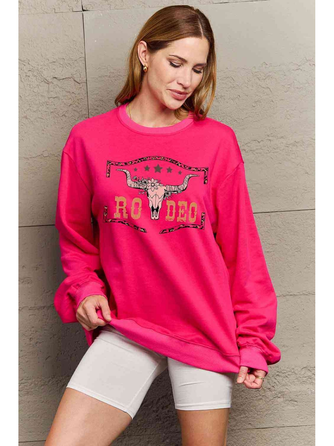 Simply Love Simply Love Full Size Round Neck Dropped Shoulder Rodeo Graphic Sweatshirt nicholesgifts