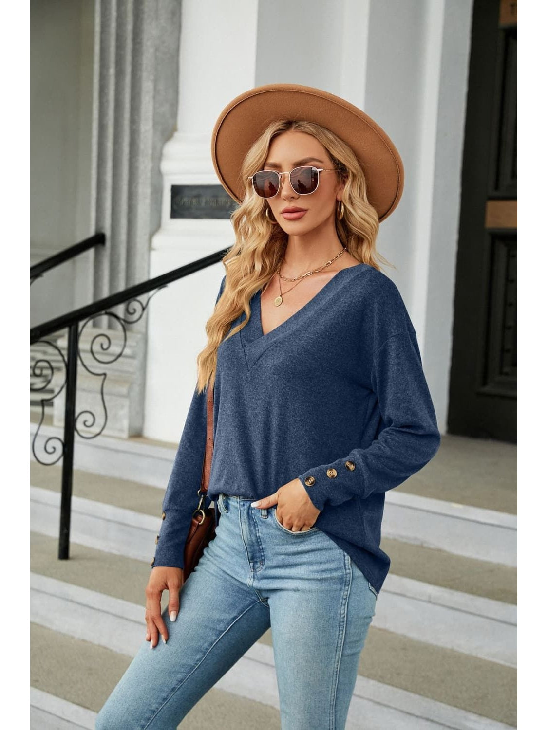 Women V-Neck Long Sleeve T-Shirt nicholesgifts