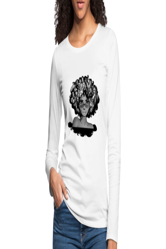 African American Women's My Roots White Long Sleeve T-Shirt - NicholesGifts.online