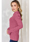 Basic Full Size Ribbed Mock Neck Puff Sleeve T-Shirt nicholesgifts