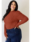 Basic Full Size Ribbed Mock Neck Puff Sleeve T-Shirt nicholesgifts