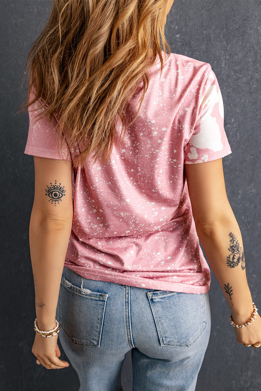 Women Rabbit Round Neck Short Sleeve Easter T-Shirt nicholesgifts