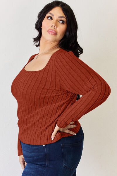 Women Full Size Ribbed Long Sleeve T-Shirt nicholesgifts