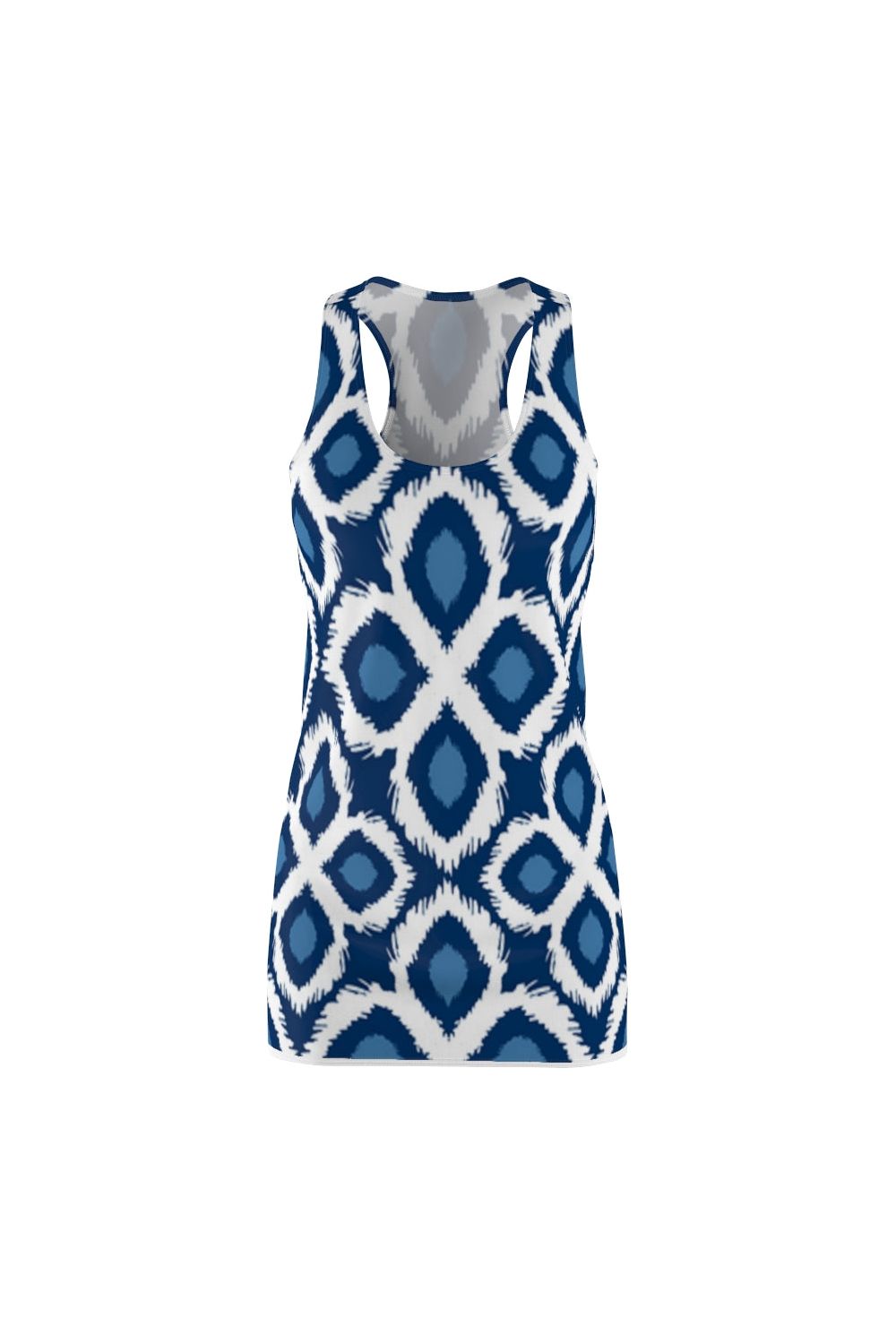 Women's Blue and White Racerback Dress - NicholesGifts.online
