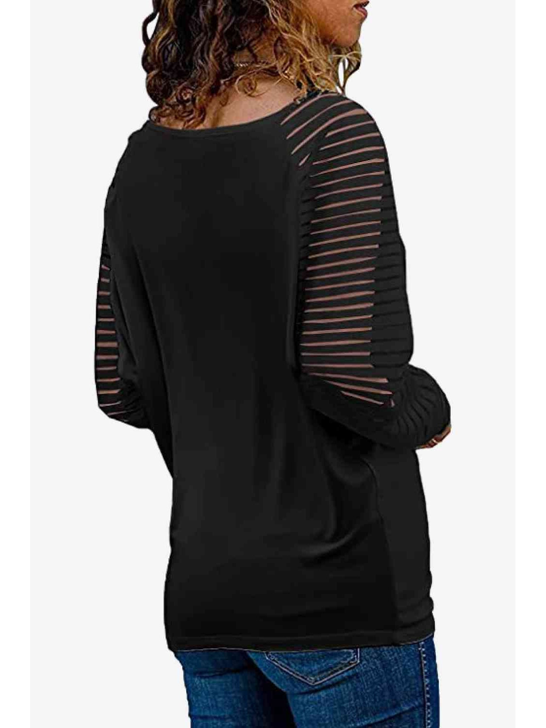 Women V-Neck Long Raglan Sleeve Top nicholesgifts