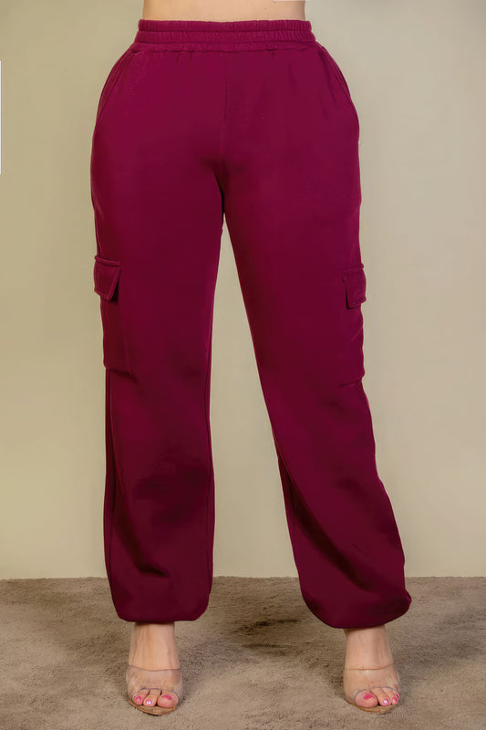 Plus Size Women Side Pocket Drawstring Waist Sweatpants - NicholesGifts.online