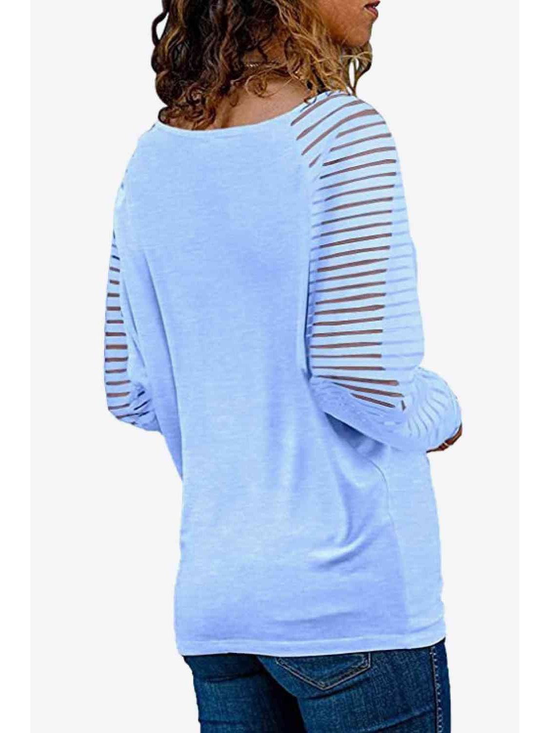 Women V-Neck Long Raglan Sleeve Top nicholesgifts