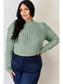 Basic Full Size Ribbed Mock Neck Puff Sleeve T-Shirt nicholesgifts