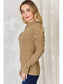 Basic Full Size Ribbed Mock Neck Puff Sleeve T-Shirt nicholesgifts